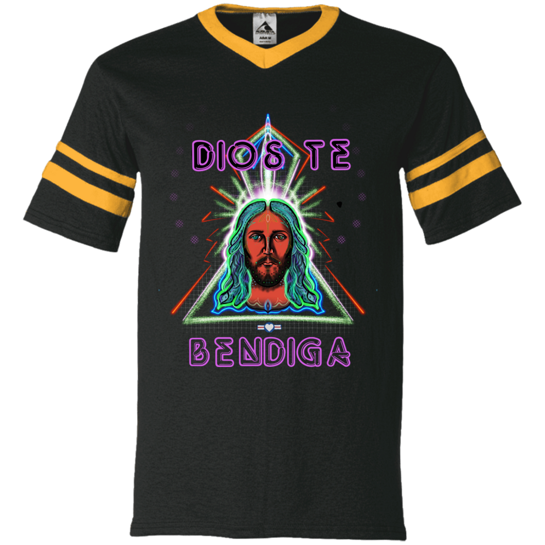 360 V-Neck Sleeve Stripe T-Shirt